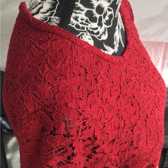 BODEN Dress Cotton Embroidered and Lace Fabric 3/4 Sleeved Red Size 4 - Picture 4 of 12